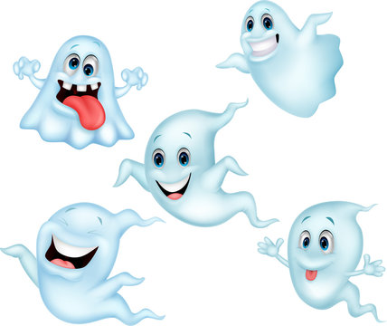 Cute ghost cartoon collection set