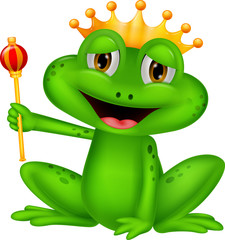 Obraz premium Frog king cartoon