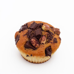 Sweet muffin with chocolate and hazelnut