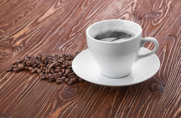 coffee cup and beans