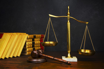 Scales of Justice with gavel - 59193608
