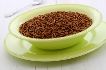Delicious bran cereal breakfast