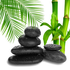 Zen pebbles. Stone spa and healthcare concept.