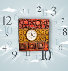 Vintage clock with numbers on the side
