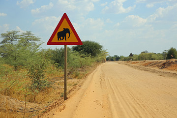 Straßenschild in Namibia