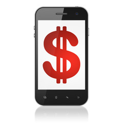 Currency concept: Dollar on smartphone
