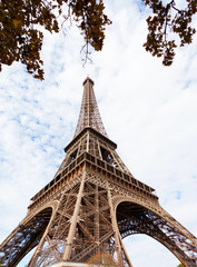 Eiffel Tower against the sky and clouds. Paris. France.