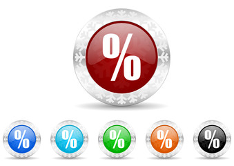 percent icon vector set