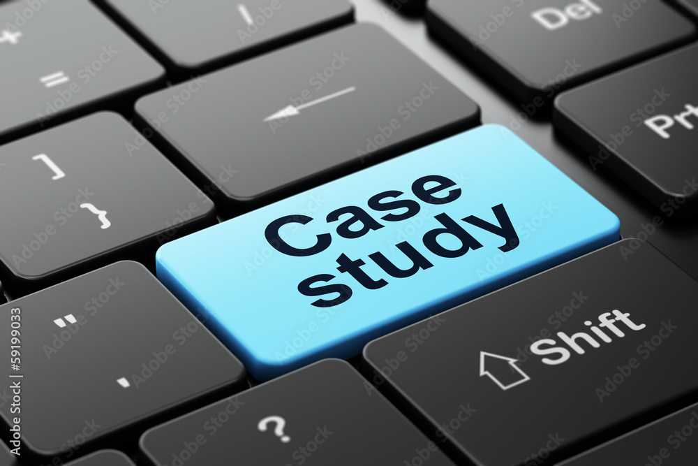 Poster education concept: case study on computer keyboard background