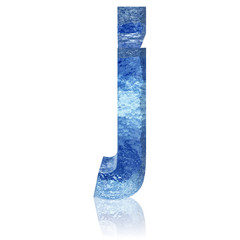 Blue water or ice font isolated for winter