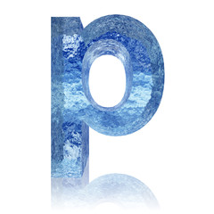 Blue water or ice font isolated for winter