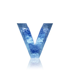 Blue water or ice font isolated for winter