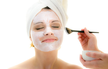 wellness durch gesichtsmaske