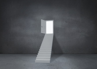 Open door at top of steps