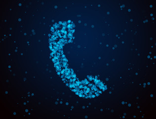 Blue telophone bokeh as background