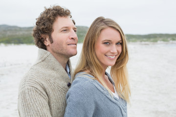 Relaxed romantic young couple at beach