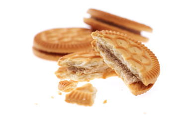 Cookies on white background