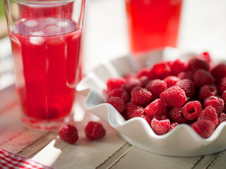 Fresh raspberry and lemonade