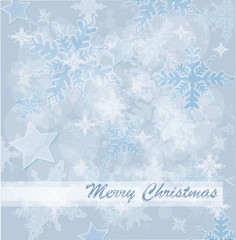 Fototapeta na wymiar Abstract Christmas card with white snowflakes