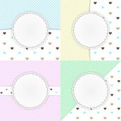 Vector greeting cards set with hearts