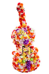 Flowers in the guitar shape with clipping path