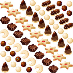 making Christmas cookies - aligned in a row