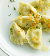Dumplings with curd cheese and potato filling