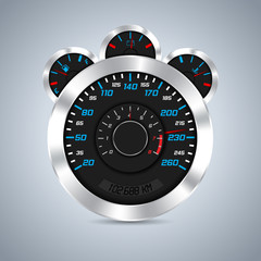 Abstract dashboard with metallic elements