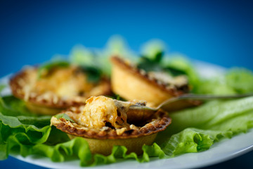 tartlets filled with red fish