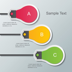 paper bulb infographic template