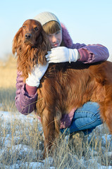 The girl with a dog.