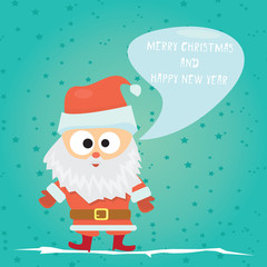 Vector comic cartoon merry christmas greeting card