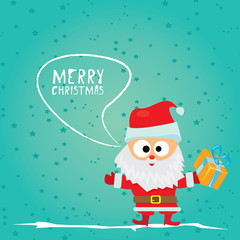 Vector comic cartoon merry christmas greeting card