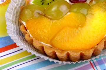 fruits in flaky pastry with cream