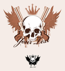 Skull and two revolvers