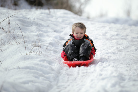 Sledging in the snow