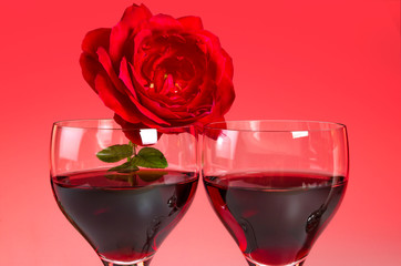 Weinglas mit Rose 10