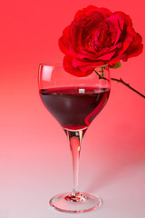 Weinglas mit Rose 11