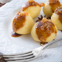 Potato dumplings with a meat filling