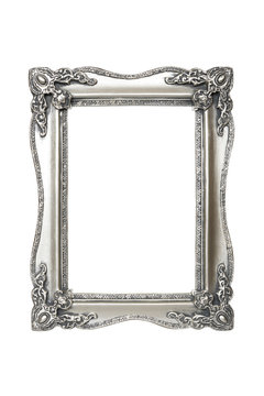 Old antique silver picture frames with clipping path.