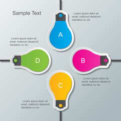 paper bulb infographic template