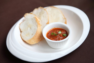Bread with tomato sauce