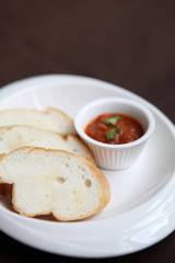 Bread with tomato sauce
