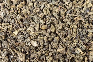 Green tea leaves