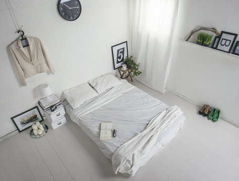 The white bedroom. Aerial view.