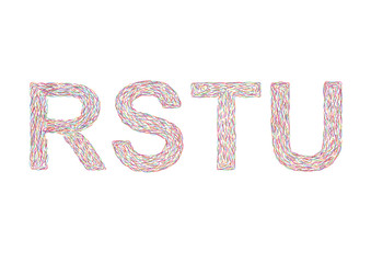 Varicolored letters R-U