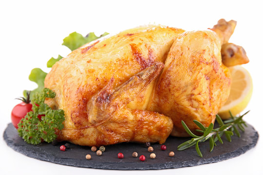 roasted chicken isolated