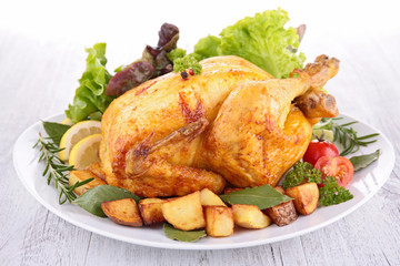 roasted chicken and vegetables