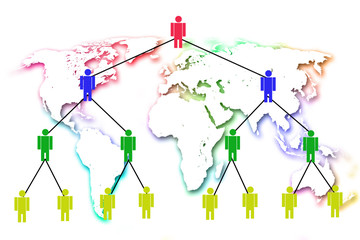 Human Network Marketing with worldmap