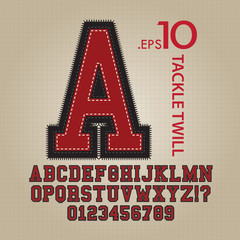 Tackle Twill Alphabet and Numbers Vector